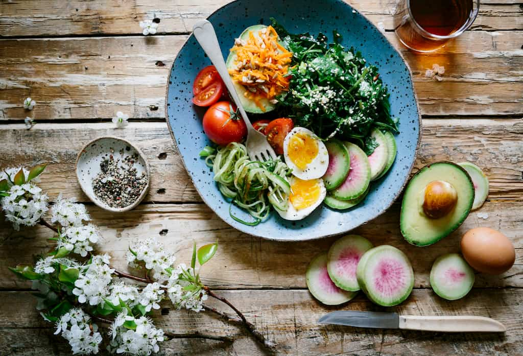 healthy meal on table