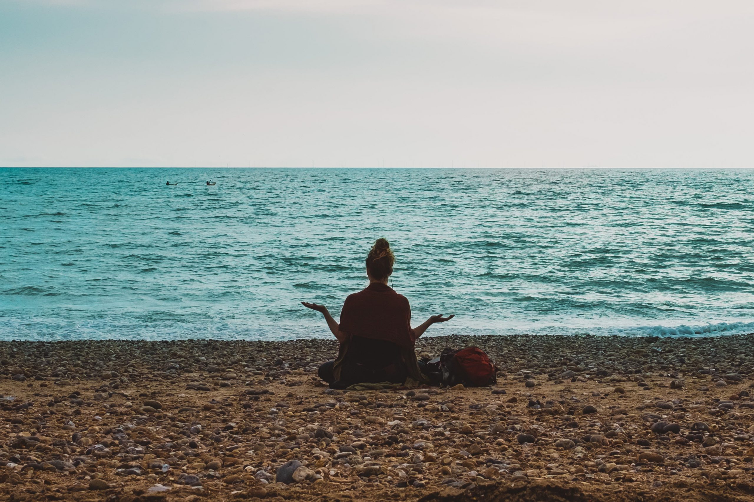 meditation near lake