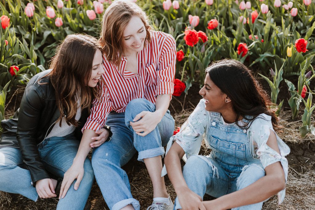 friends smiling and having fun