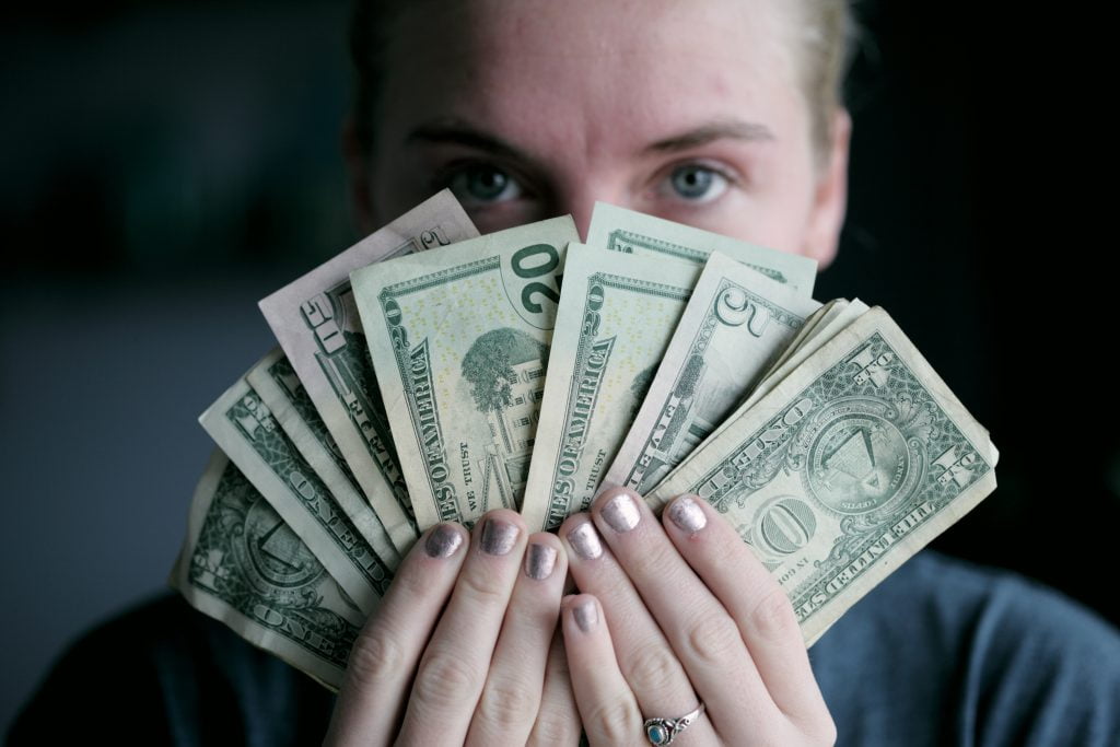 woman with money