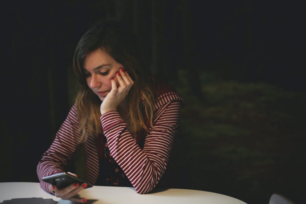 woman with her smartphone