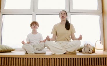 meditating with family