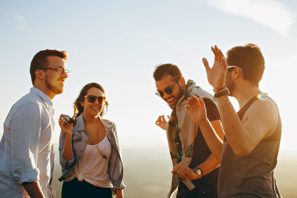 group of friends having fun