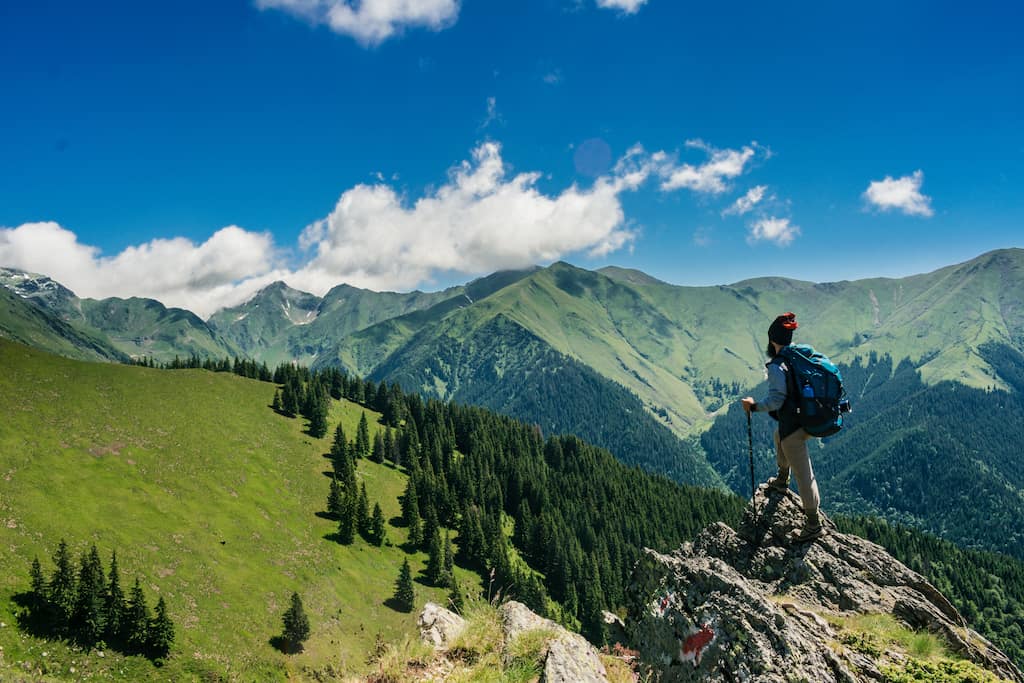 man walking in nature