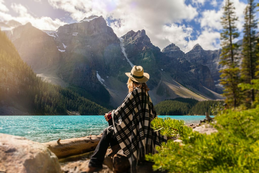 mindful woman in nature