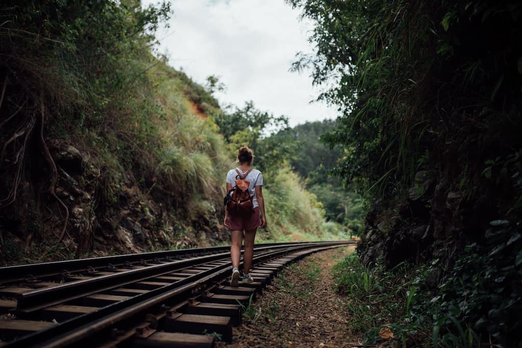 woman walking in nature 