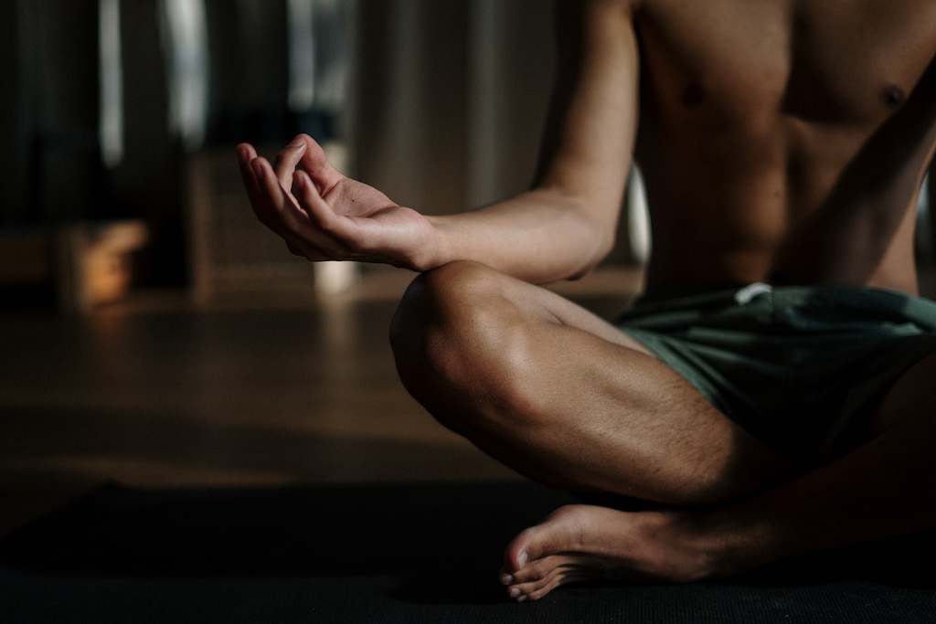 sitting cross legged meditation