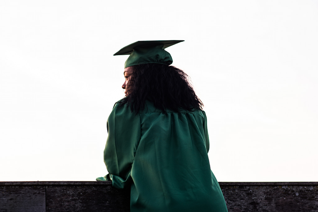 thoughtful student at graduation