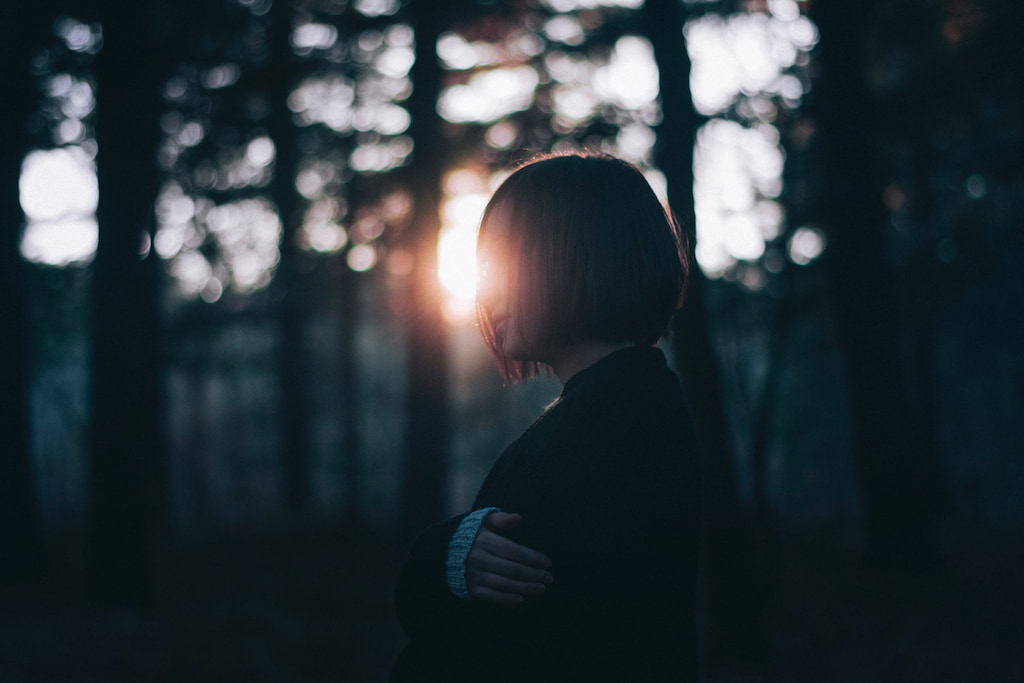 woman in forest