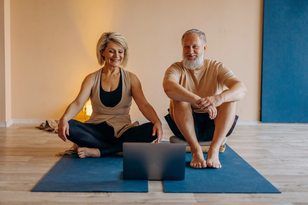 couple meditating