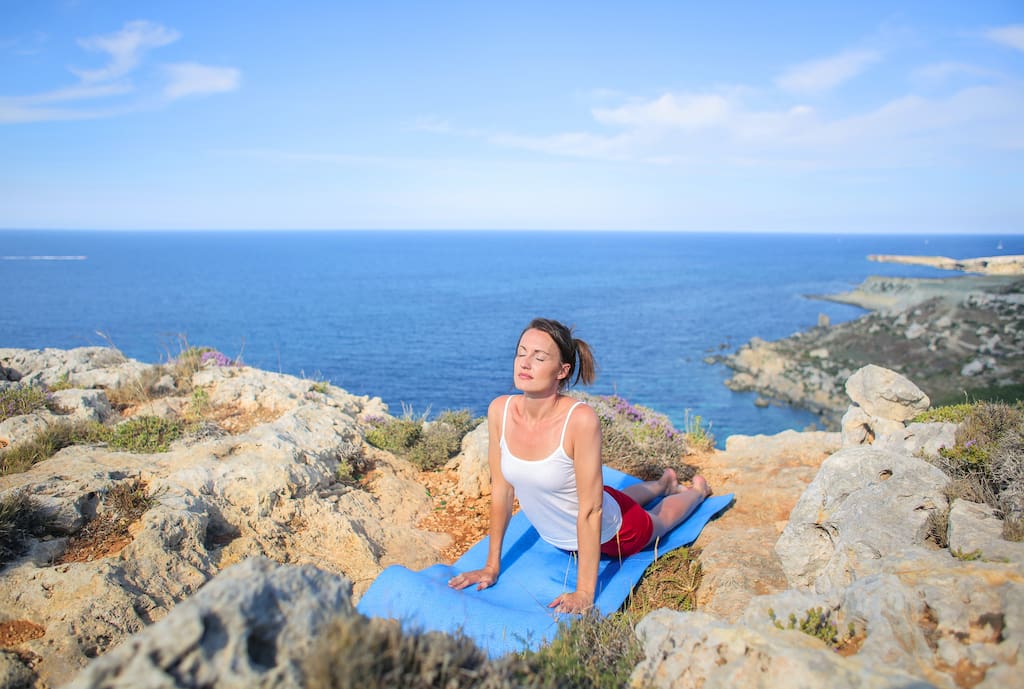 woman doing yoga