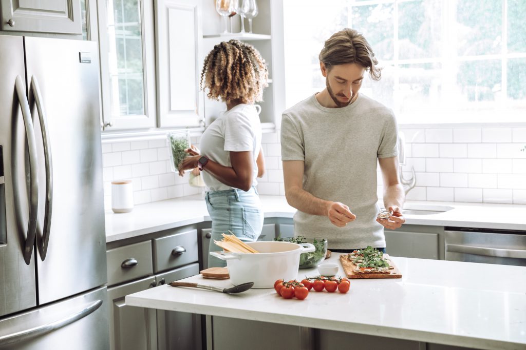 Couple cooking